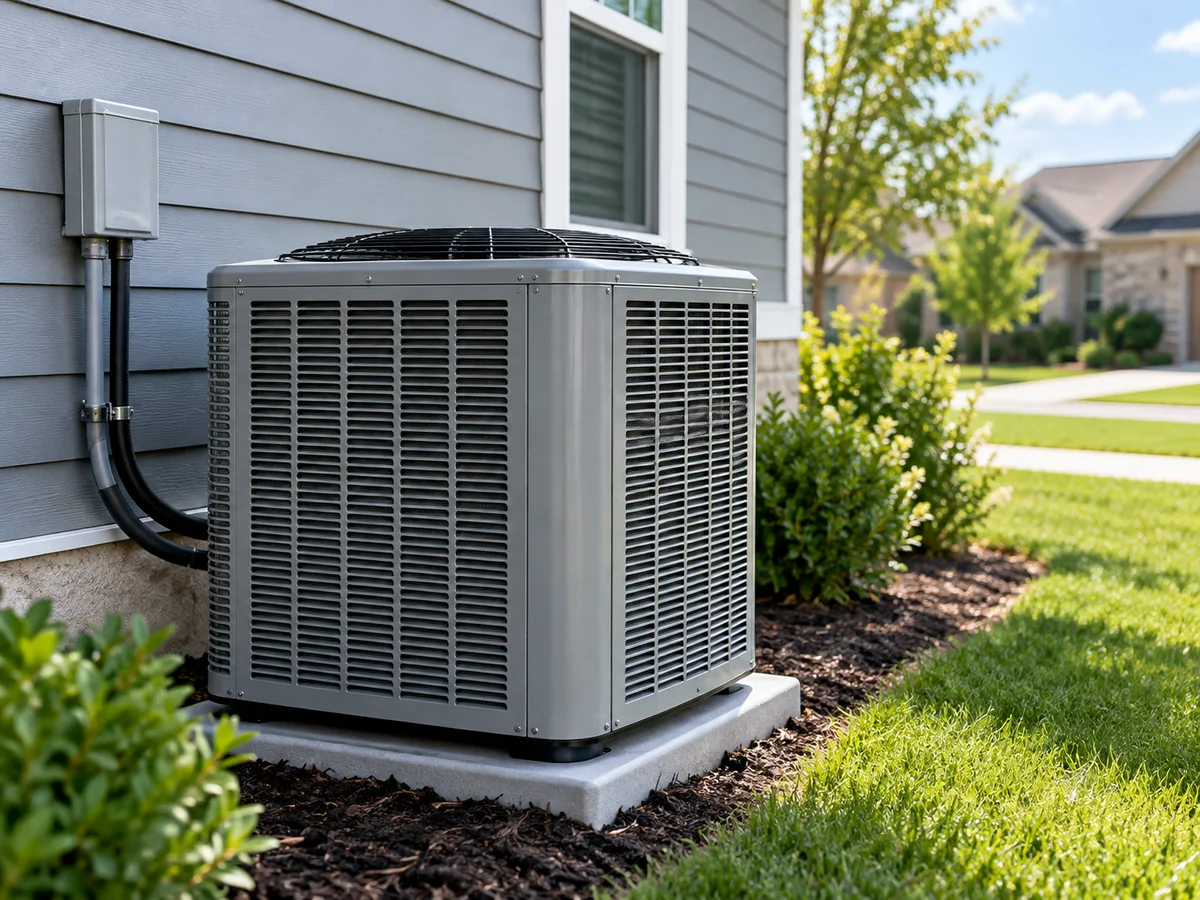 Local HVAC technician with service equipment